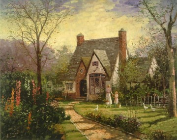 cottage cornfield Painting - The Cottage Robert Girrard Thomas Kinkade